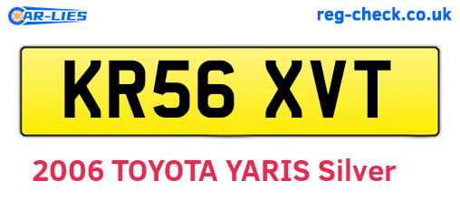 KR56XVT are the vehicle registration plates.