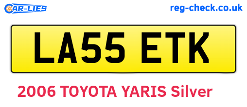 LA55ETK are the vehicle registration plates.