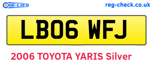 LB06WFJ are the vehicle registration plates.