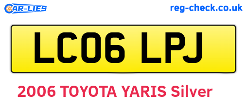 LC06LPJ are the vehicle registration plates.
