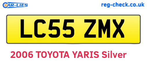 LC55ZMX are the vehicle registration plates.