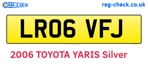 LR06VFJ are the vehicle registration plates.