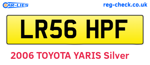 LR56HPF are the vehicle registration plates.