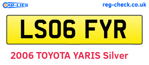 LS06FYR are the vehicle registration plates.