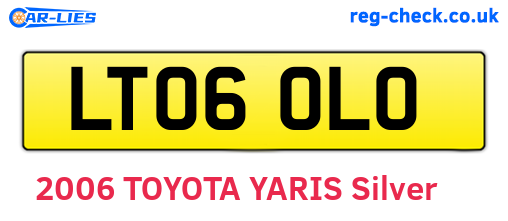 LT06OLO are the vehicle registration plates.