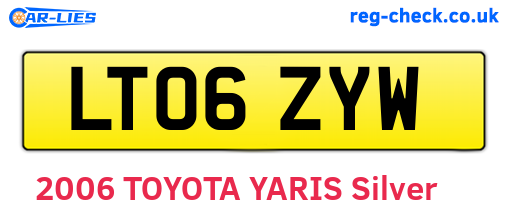 LT06ZYW are the vehicle registration plates.
