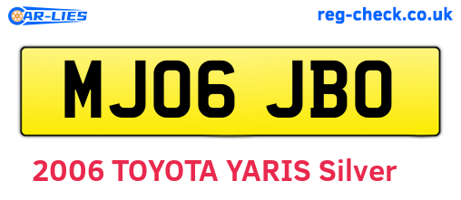 MJ06JBO are the vehicle registration plates.