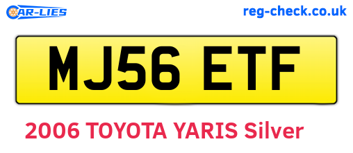 MJ56ETF are the vehicle registration plates.
