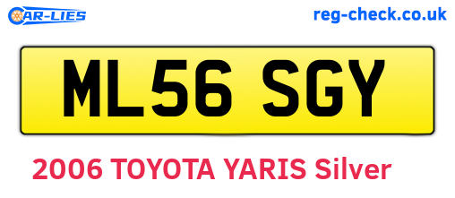 ML56SGY are the vehicle registration plates.
