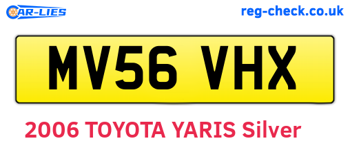 MV56VHX are the vehicle registration plates.