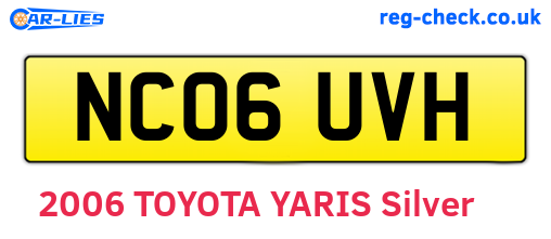NC06UVH are the vehicle registration plates.