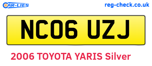 NC06UZJ are the vehicle registration plates.