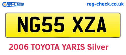 NG55XZA are the vehicle registration plates.