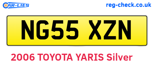 NG55XZN are the vehicle registration plates.