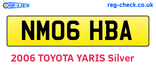NM06HBA are the vehicle registration plates.