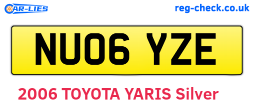 NU06YZE are the vehicle registration plates.