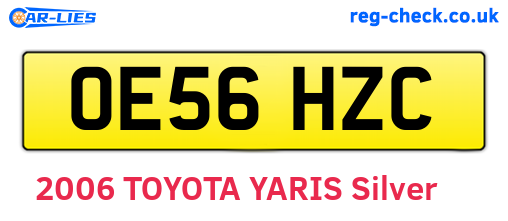 OE56HZC are the vehicle registration plates.