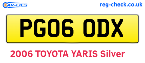 PG06ODX are the vehicle registration plates.