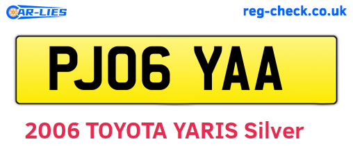 PJ06YAA are the vehicle registration plates.