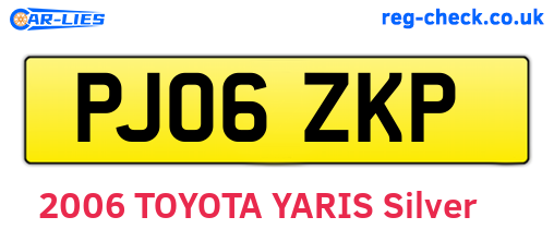 PJ06ZKP are the vehicle registration plates.