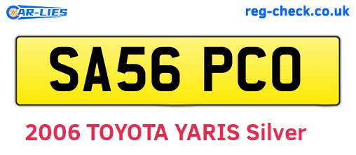 SA56PCO are the vehicle registration plates.