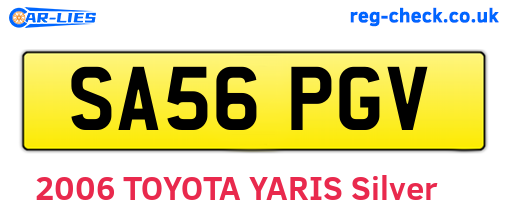 SA56PGV are the vehicle registration plates.