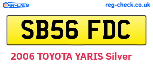 SB56FDC are the vehicle registration plates.