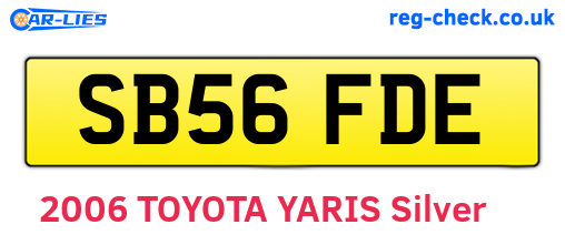 SB56FDE are the vehicle registration plates.