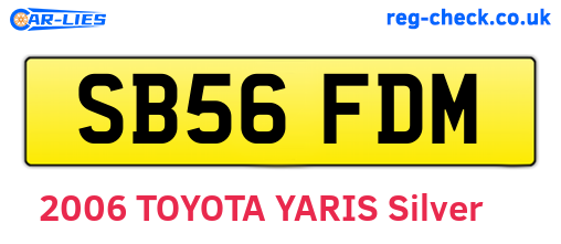 SB56FDM are the vehicle registration plates.