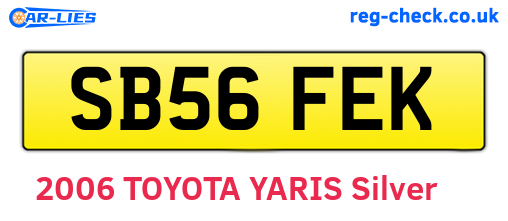 SB56FEK are the vehicle registration plates.