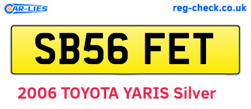SB56FET are the vehicle registration plates.