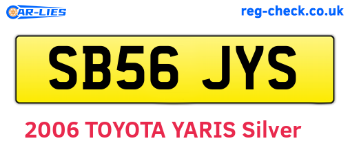 SB56JYS are the vehicle registration plates.