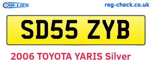 SD55ZYB are the vehicle registration plates.