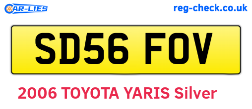 SD56FOV are the vehicle registration plates.
