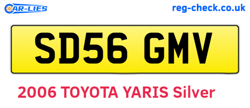 SD56GMV are the vehicle registration plates.