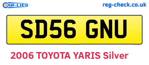 SD56GNU are the vehicle registration plates.