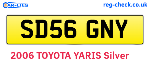 SD56GNY are the vehicle registration plates.