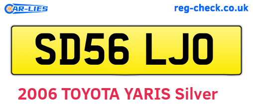 SD56LJO are the vehicle registration plates.