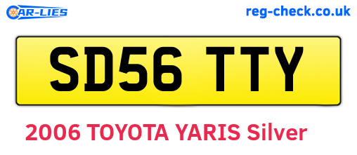SD56TTY are the vehicle registration plates.