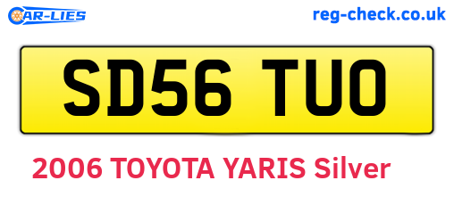 SD56TUO are the vehicle registration plates.