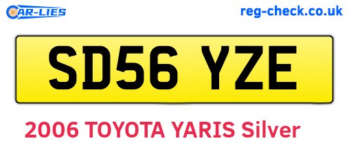 SD56YZE are the vehicle registration plates.