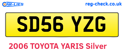 SD56YZG are the vehicle registration plates.