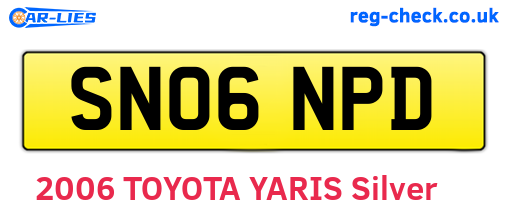 SN06NPD are the vehicle registration plates.