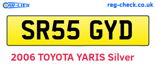 SR55GYD are the vehicle registration plates.