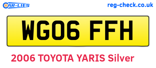 WG06FFH are the vehicle registration plates.