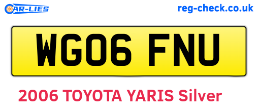 WG06FNU are the vehicle registration plates.