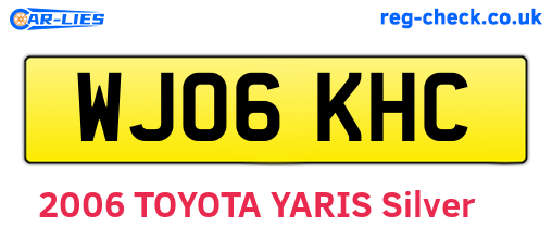 WJ06KHC are the vehicle registration plates.