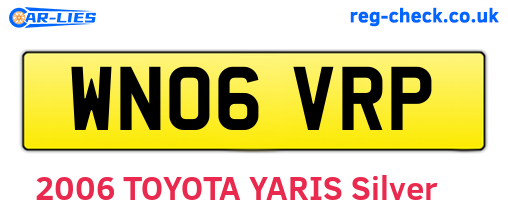 WN06VRP are the vehicle registration plates.