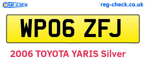 WP06ZFJ are the vehicle registration plates.