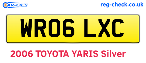 WR06LXC are the vehicle registration plates.